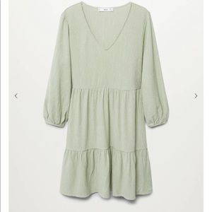 Textured short dress - Pastel Green